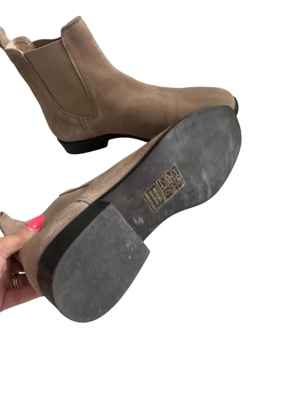 FIND Tan Suede Flat Ankle Boots Size 8.5 / 39